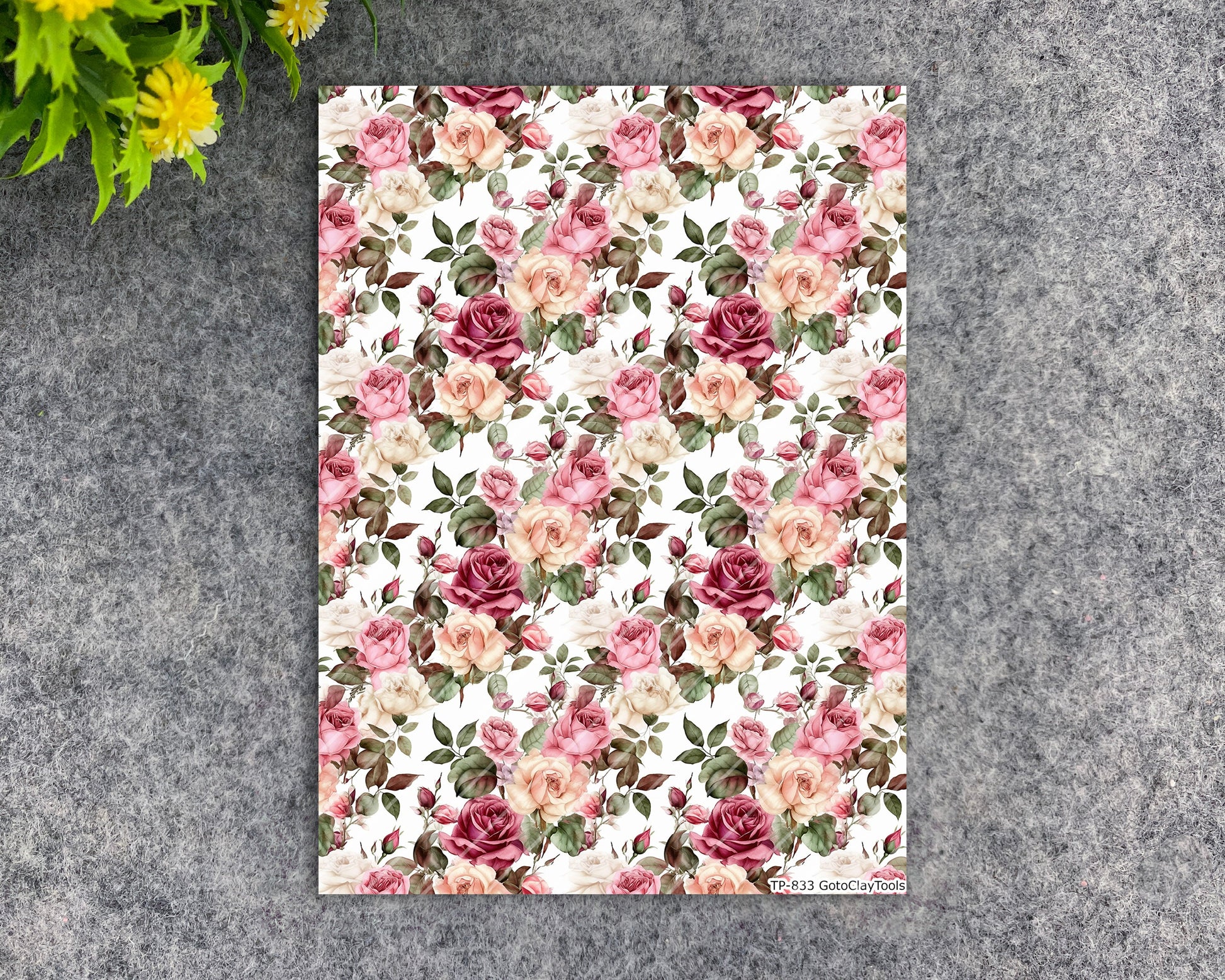 Transfer paper for polymer clay, Watercolor flowers, water soluble transfer paper, polymer clay image transfers, magic transfer paper #833