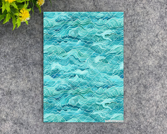 Transfer paper for polymer clay, Watercolor Waves, water soluble transfer paper, polymer clay image transfers, magic transfer paper #802