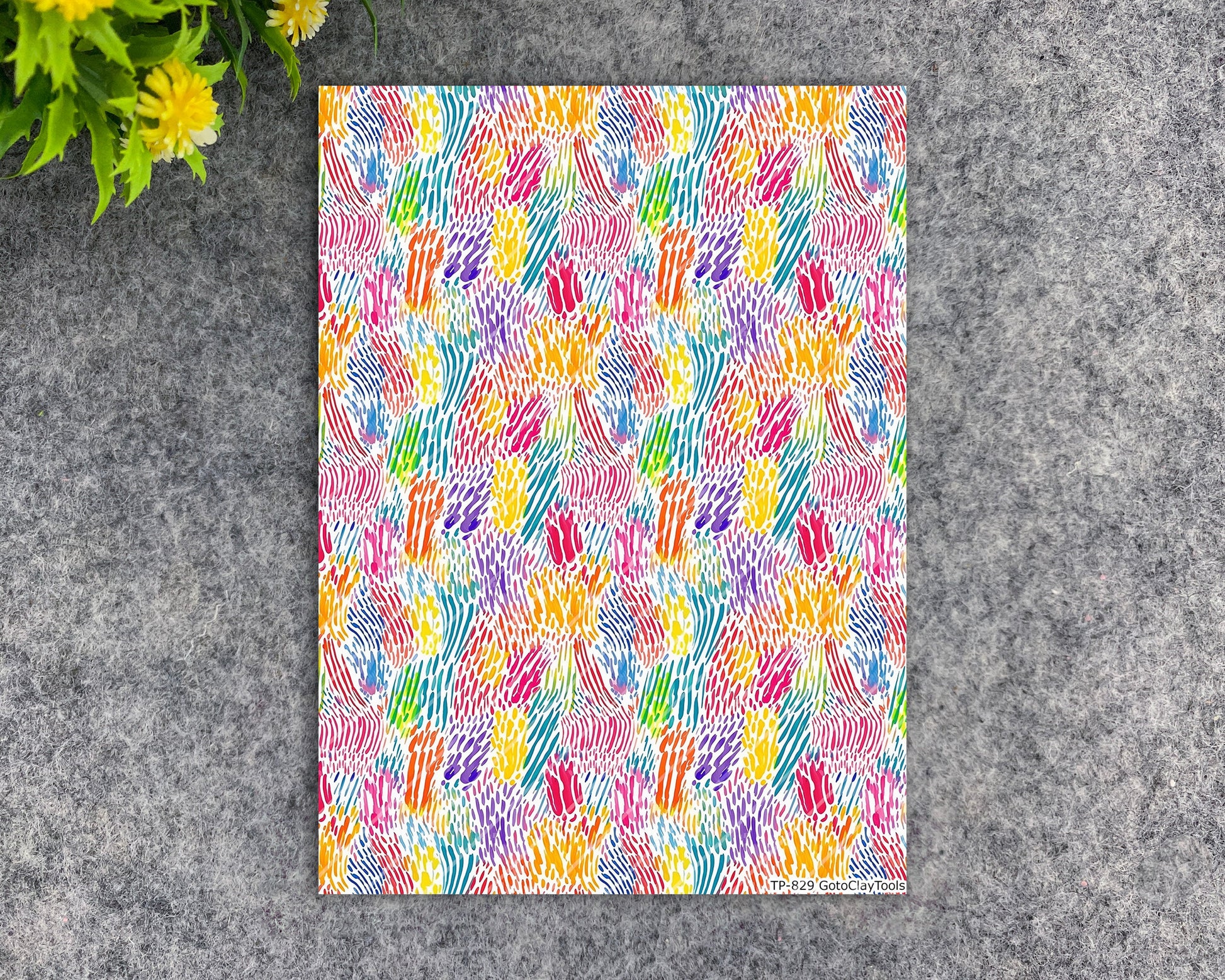Transfer paper for polymer clay, Colorful strokes, water soluble transfer paper, polymer clay image transfers, magic transfer paper #829