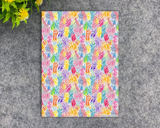 Transfer paper for polymer clay, Colorful strokes, water soluble transfer paper, polymer clay image transfers, magic transfer paper #829