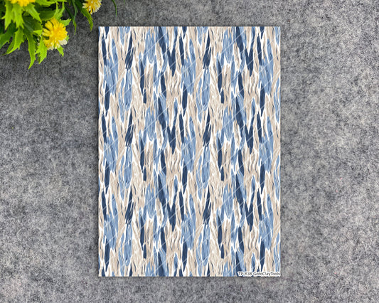 Transfer paper for polymer clay, Blue strokes, water soluble transfer paper, polymer clay image transfers, magic transfer paper #838