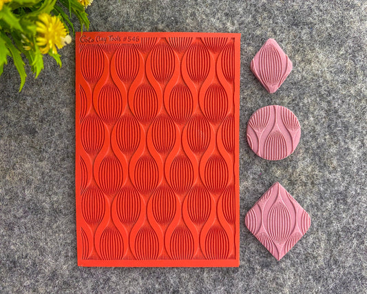 Deco Leaf texture mat for polymer clay, Polymer Clay Rubber Texture mat, Texture Tile mats, Fimo, Sculpey, Cernit #546