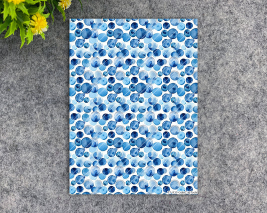 Transfer paper for polymer clay, Watercolor Blue dots, water soluble transfer paper, polymer clay image transfers, magic transfer paper #839