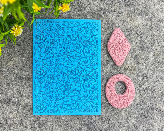 Rose Texture mat for polymer clay, Polymer Clay Rubber Texture mat, Texture Tile mats, Fimo, Sculpey, Cernit #550