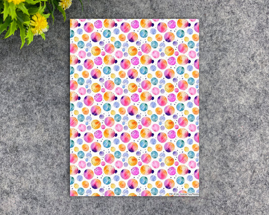 Transfer paper for polymer clay, Watercolor dots, water soluble transfer paper, polymer clay image transfers, magic transfer paper #856