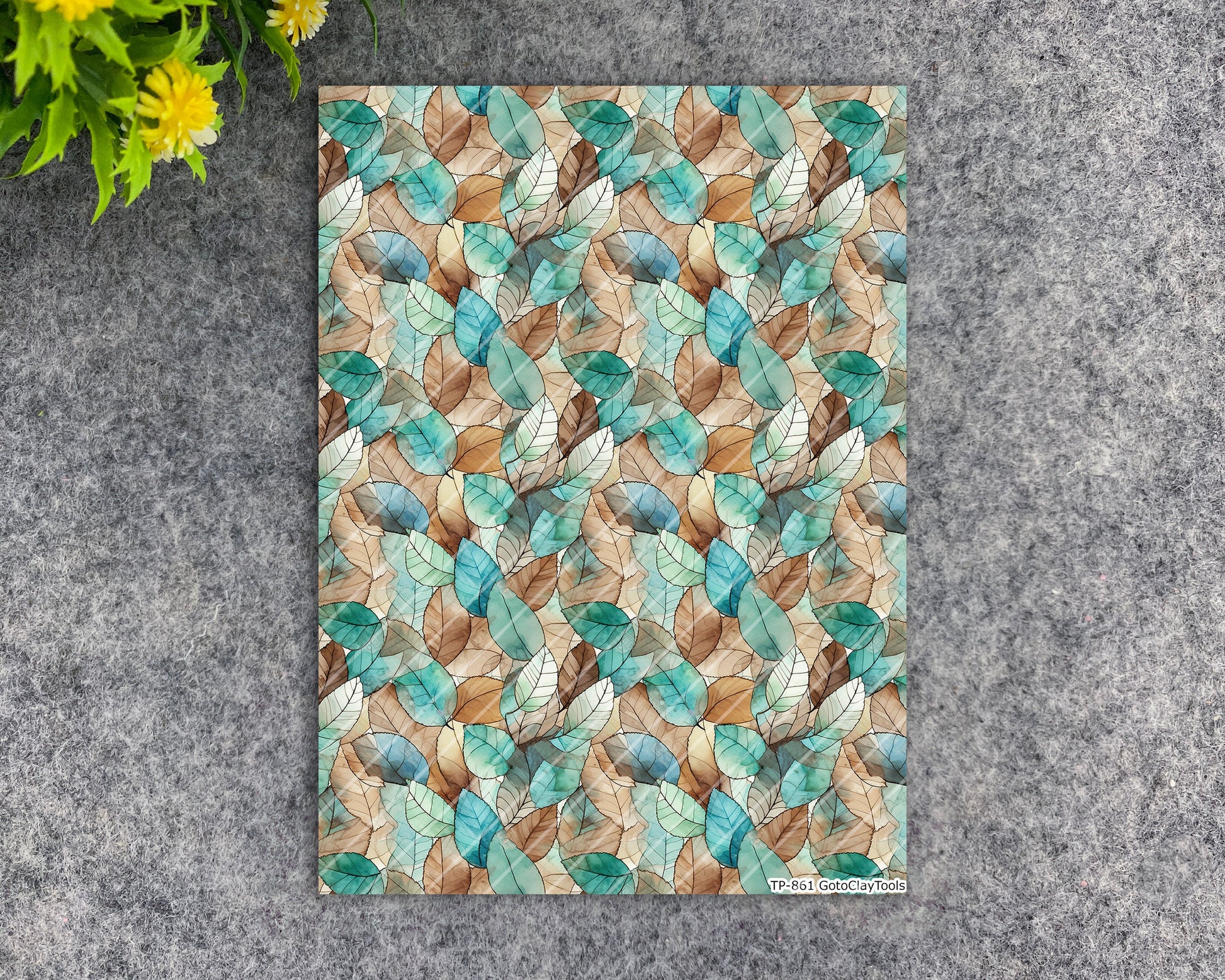 Transfer paper for polymer clay, Watercolor leaves, water soluble transfer paper, polymer clay image transfers, magic transfer paper #861