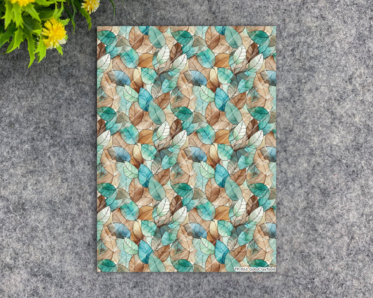 Transfer paper for polymer clay, Watercolor leaves, water soluble transfer paper, polymer clay image transfers, magic transfer paper #861