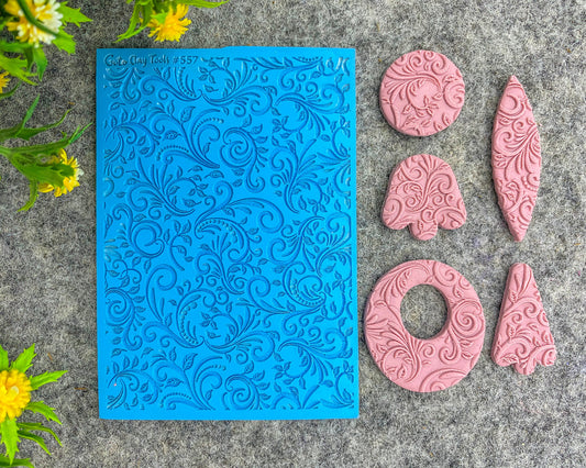 Ornamental Texture mat for polymer clay, Polymer Clay Rubber Texture mat, Texture Tile mats, Fimo, Sculpey, Cernit #557