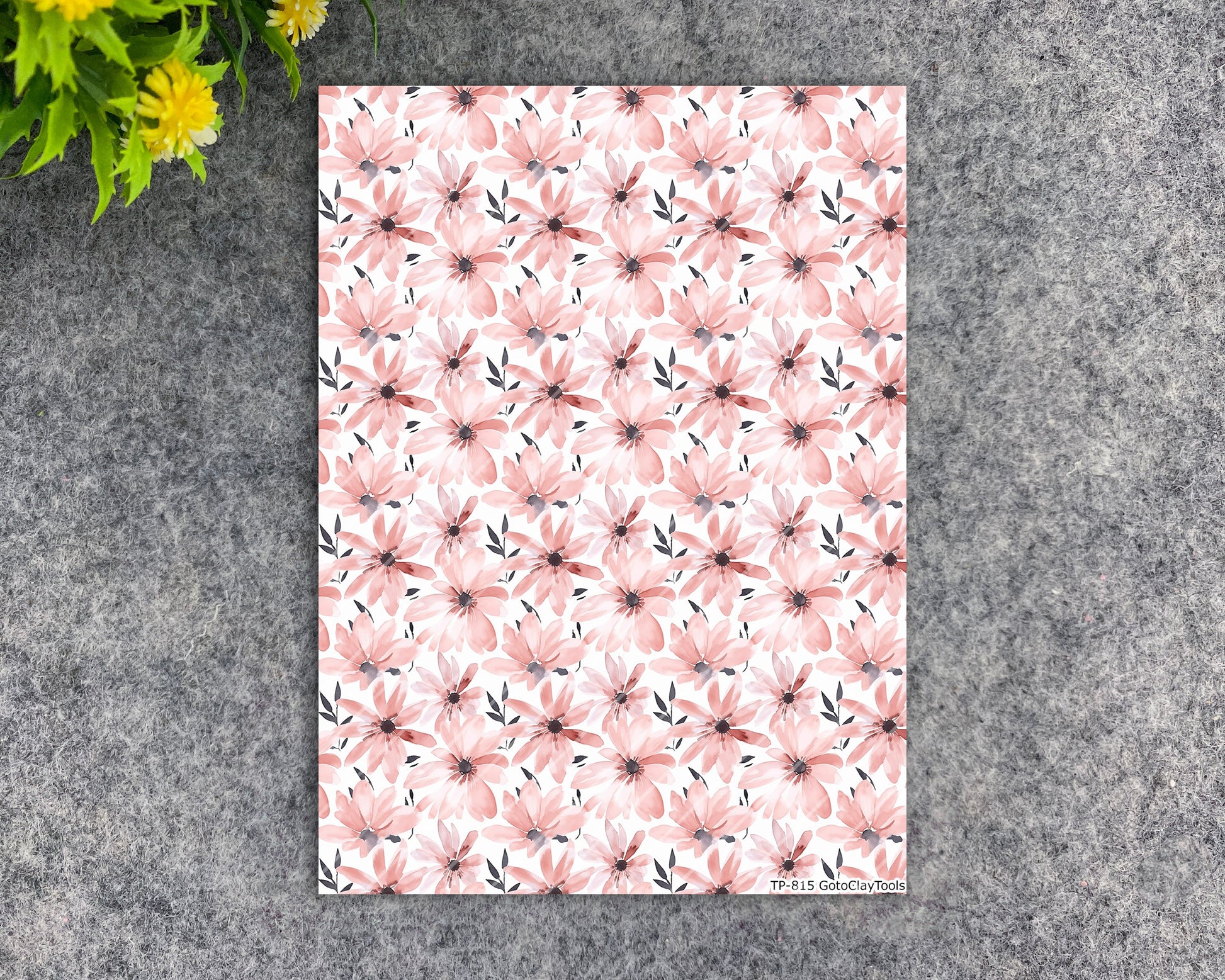 Transfer paper for polymer clay, Watercolor flowers, water soluble transfer paper, polymer clay image transfers, magic transfer paper #815