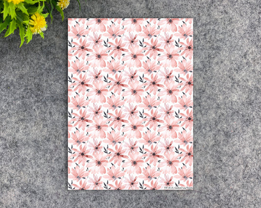 Transfer paper for polymer clay, Watercolor flowers, water soluble transfer paper, polymer clay image transfers, magic transfer paper #815