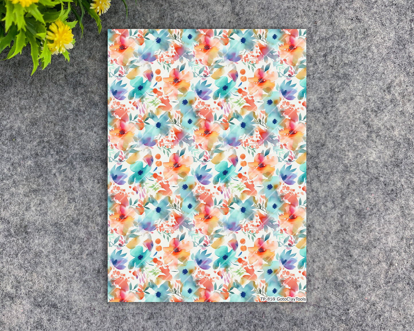 Transfer paper for polymer clay, Watercolor flowers, water soluble transfer paper, polymer clay image transfers, magic transfer paper #859