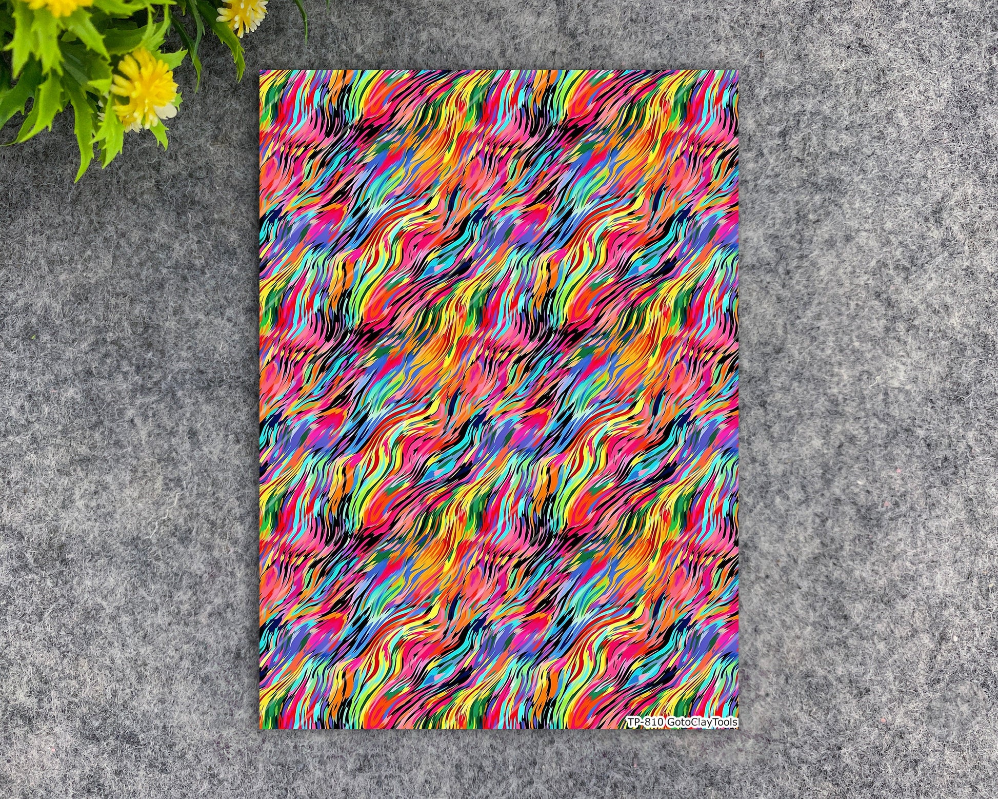 Transfer paper for polymer clay, Colorful waves, water soluble transfer paper, polymer clay image transfers, magic transfer paper #810