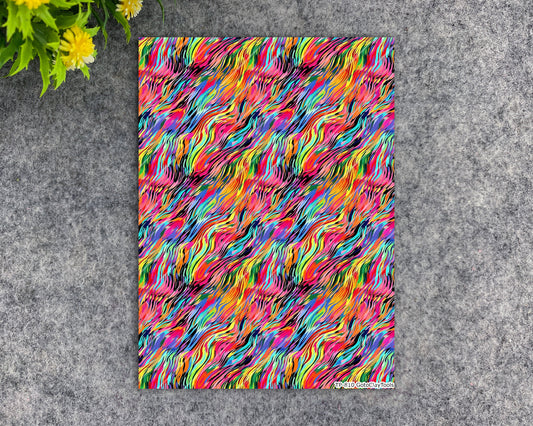 Transfer paper for polymer clay, Colorful waves, water soluble transfer paper, polymer clay image transfers, magic transfer paper #810