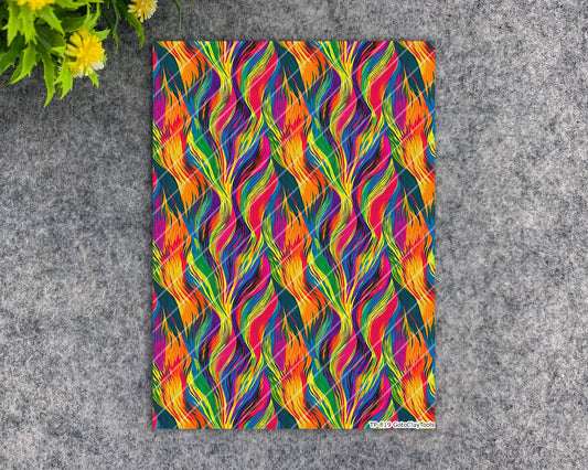 Transfer paper for polymer clay, Colorful waves, water soluble transfer paper, polymer clay image transfers, magic transfer paper #819