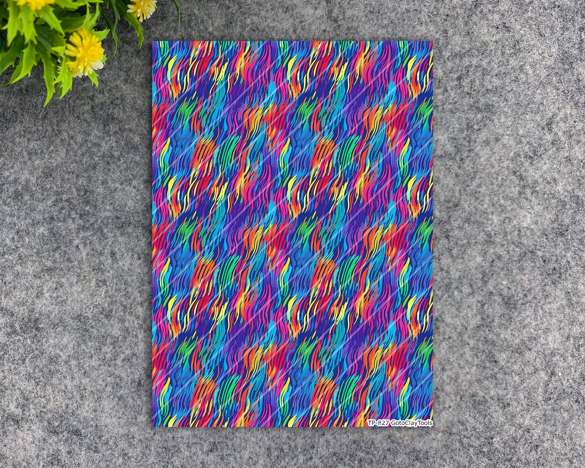 Transfer paper for polymer clay, Colorful Strokes, water soluble transfer paper, polymer clay image transfers, magic transfer paper #827
