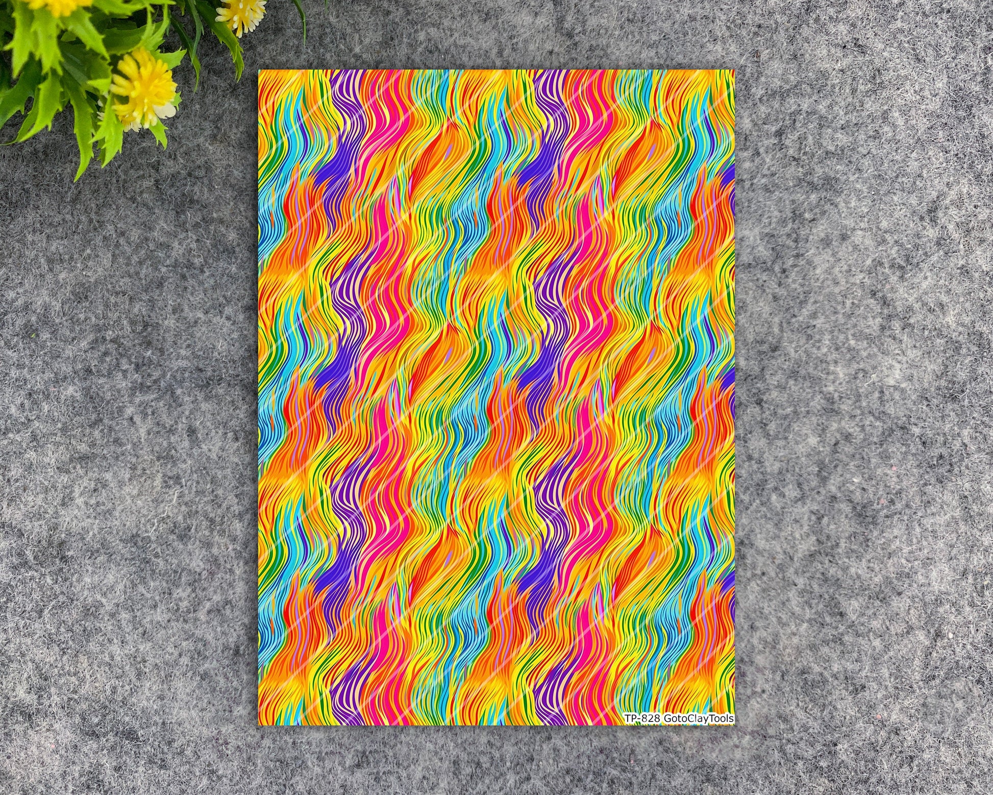Transfer paper for polymer clay, Colourful Strokes, water soluble transfer paper, polymer clay image transfers, magic transfer paper #828