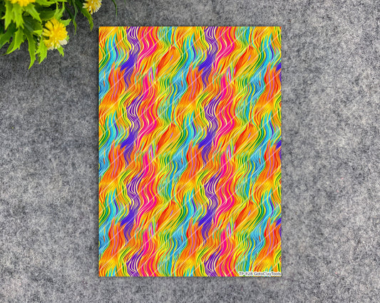 Transfer paper for polymer clay, Colourful Strokes, water soluble transfer paper, polymer clay image transfers, magic transfer paper #828