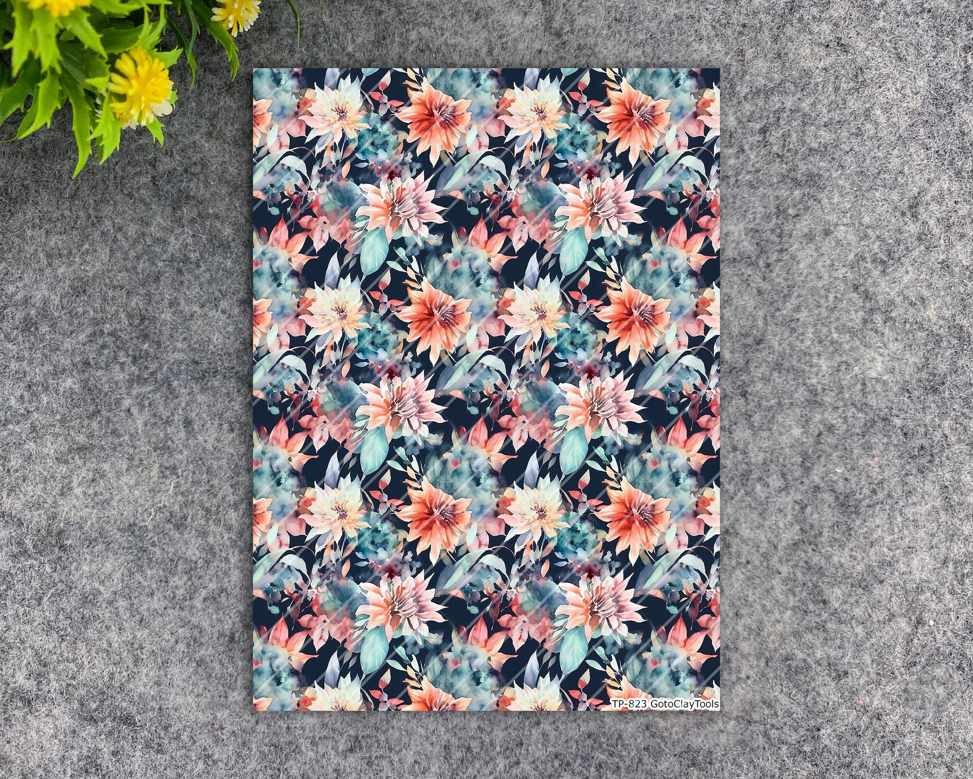 Transfer paper for polymer clay, Watercolor flowers, water soluble transfer paper, polymer clay image transfers, magic transfer paper #823