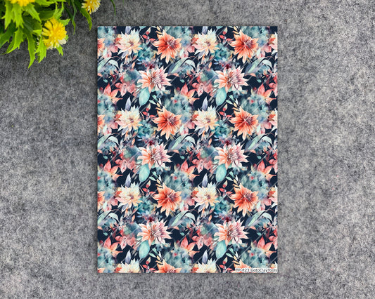 Transfer paper for polymer clay, Watercolor flowers, water soluble transfer paper, polymer clay image transfers, magic transfer paper #823