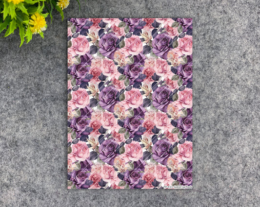 Transfer paper for polymer clay, Watercolor flowers, water soluble transfer paper, polymer clay image transfers, magic transfer paper #831