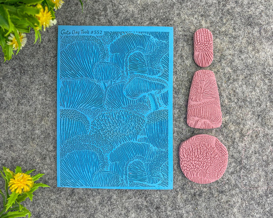 Mushroom Texture mat for polymer clay, Polymer Clay Rubber Texture mat, Texture Tile mats, Fimo, Sculpey, Cernit #552