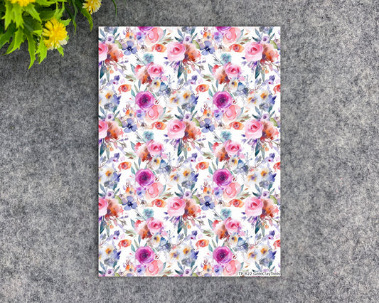 Transfer paper for polymer clay, Watercolor flowers, water soluble transfer paper, polymer clay image transfers, magic transfer paper #822