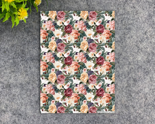 Transfer paper for polymer clay, Watercolor flowers, water soluble transfer paper, polymer clay image transfers, magic transfer paper #830
