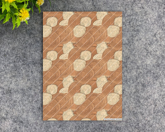 Transfer paper for polymer clay, Wood slice pattern, water soluble transfer paper, polymer clay image transfers, magic transfer paper #826