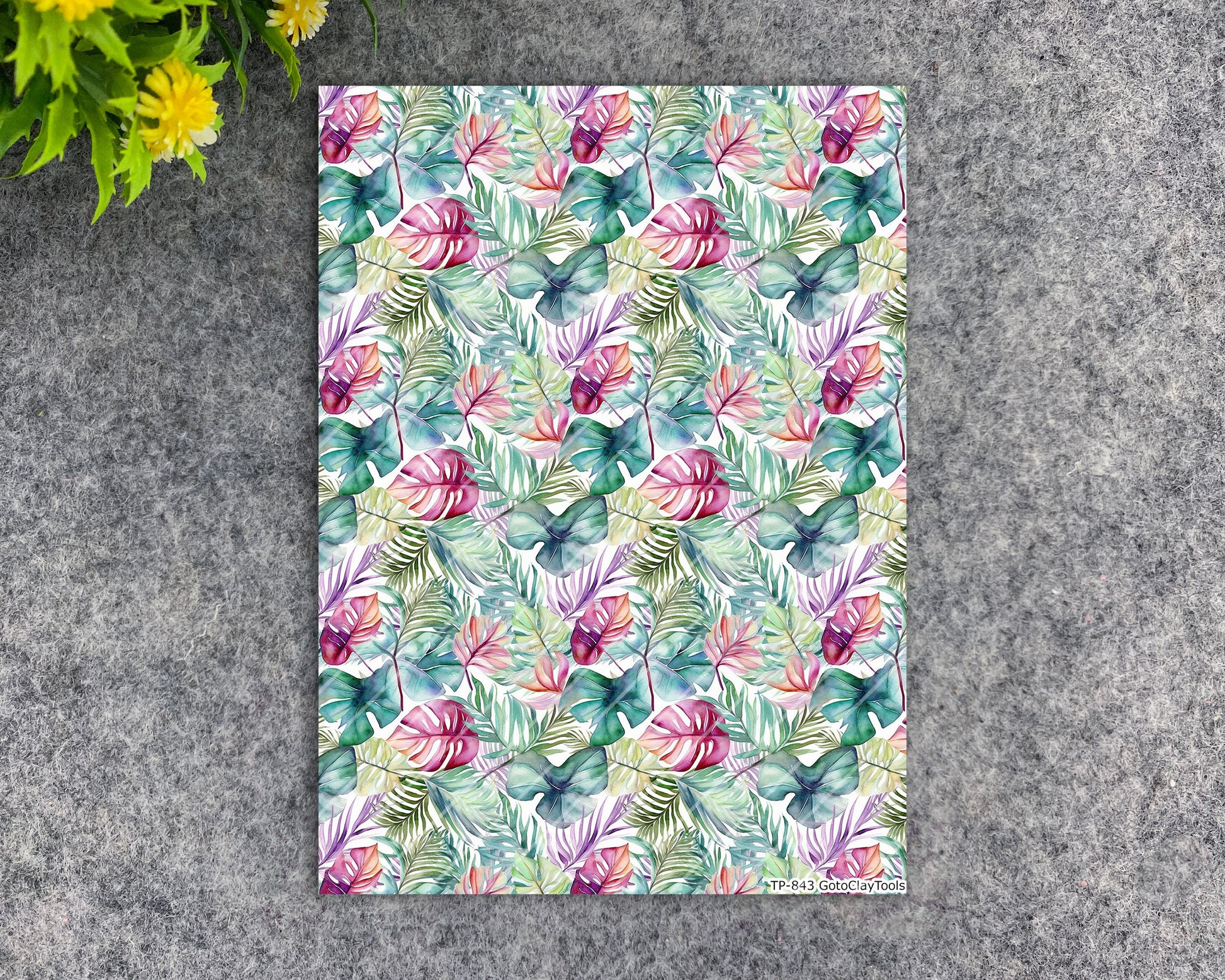 Transfer paper for polymer clay, Tropical monstera, water soluble transfer paper, polymer clay image transfers, magic transfer paper #843