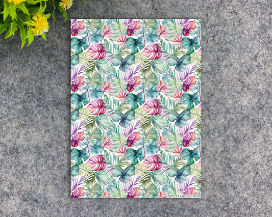 Transfer paper for polymer clay, Tropical monstera, water soluble transfer paper, polymer clay image transfers, magic transfer paper #843