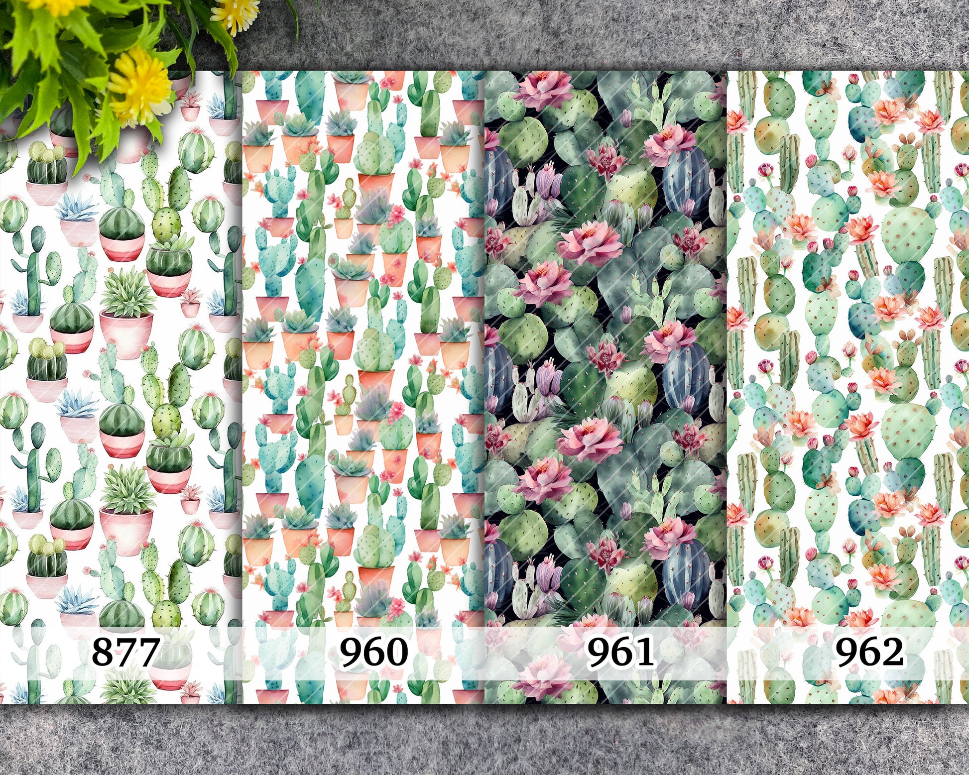 Water soluble Transfer paper for polymer clay, Watercolor Cactus pattern, polymer clay image transfers, magic transfer paper