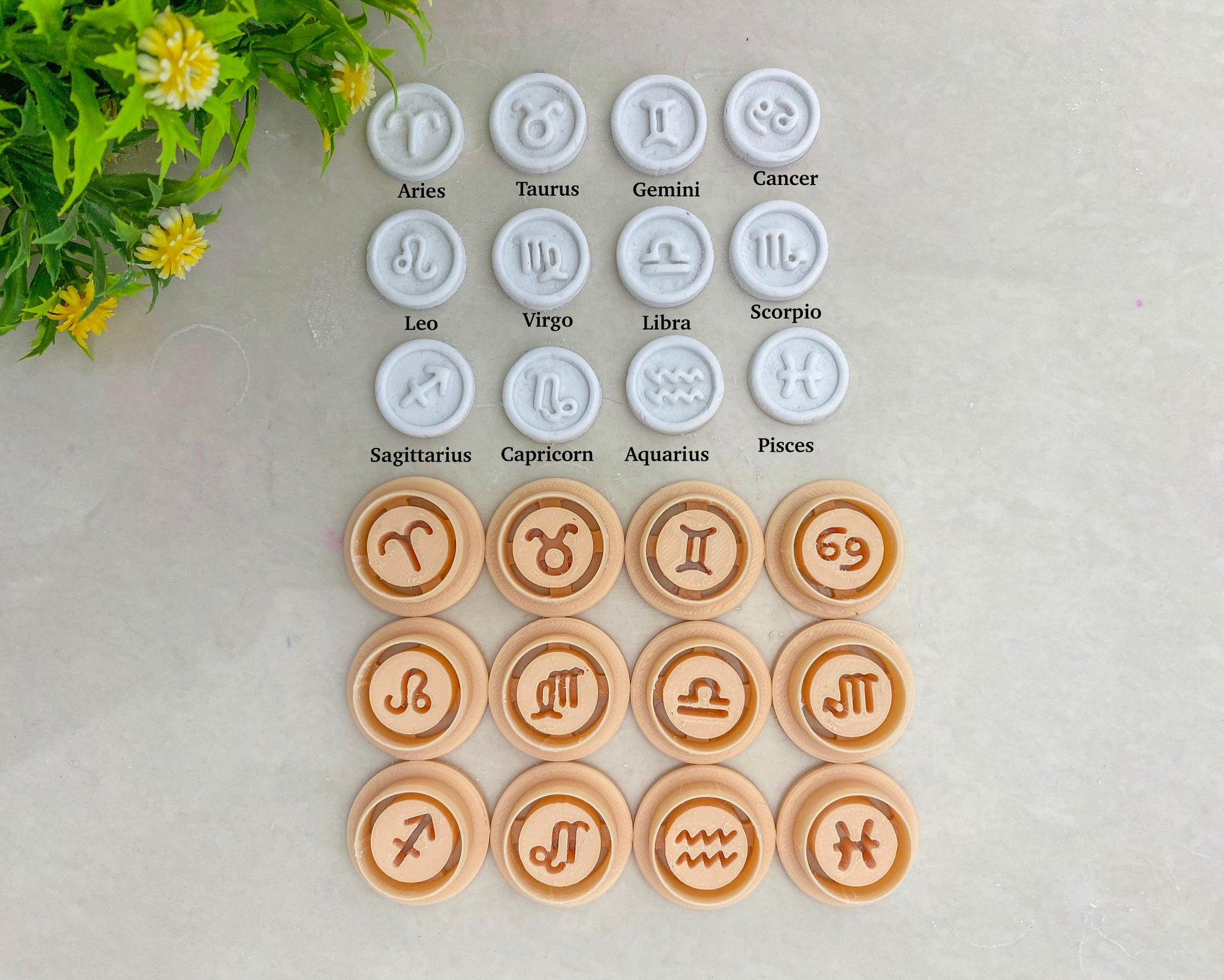 Zodiac signs clay cutters, Astrological symbols cutters for polymer clay, 3D printed cutters