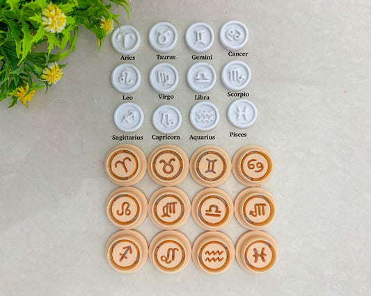 Zodiac signs clay cutters, Astrological symbols cutters for polymer clay, 3D printed cutters