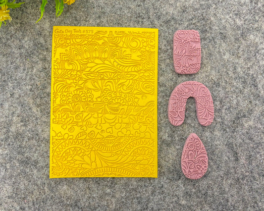 Doodle Texture mat for polymer clay, Polymer Clay Rubber Texture mat, Texture Tile mats, Fimo, Sculpey, Cernit #575