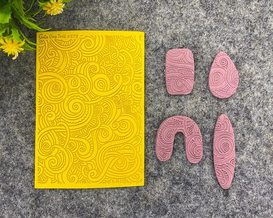 Ornamental Texture mat for polymer clay, Polymer Clay Rubber Texture mat, Texture Tile mats, Fimo, Sculpey, Cernit #573