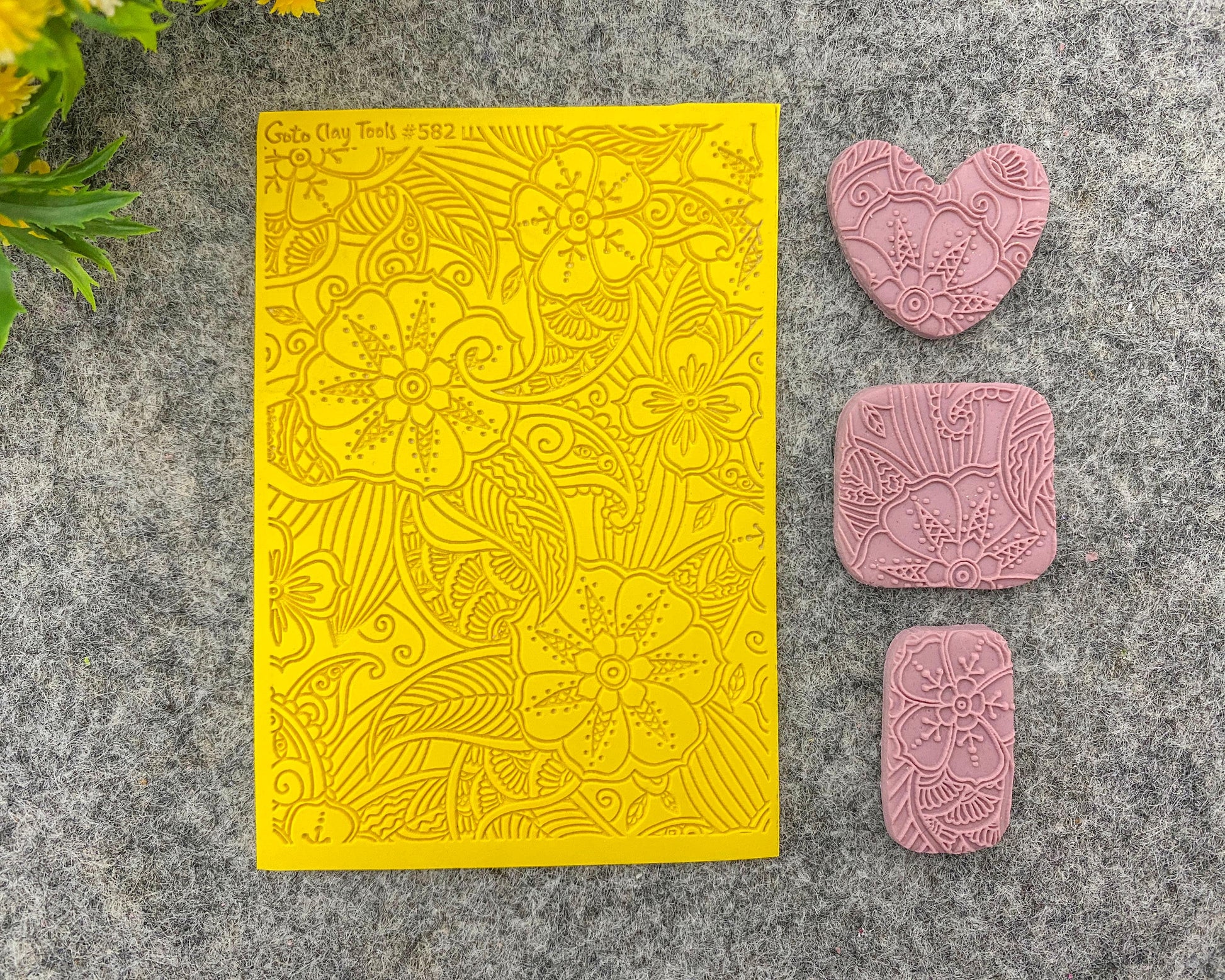 Henna Texture mat for polymer clay, Polymer Clay Rubber Texture mat, Texture Tile mats, Fimo, Sculpey, Cernit #582