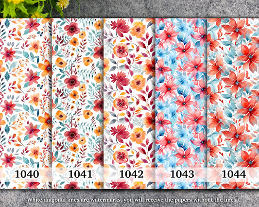 Water soluble Transfer paper for polymer clay, Watercolor floral pattern, polymer clay image transfers, magic transfer paper
