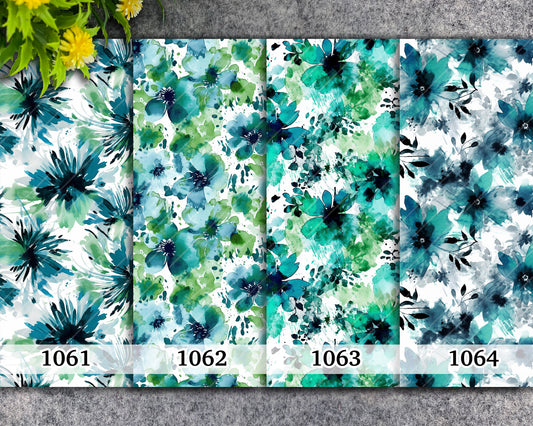Water soluble Transfer paper for polymer clay, Watercolor green floral patterns, polymer clay image transfers, magic transfer paper