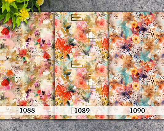 Water soluble Transfer paper for polymer clay, Abstract floral pattern, polymer clay image transfers, magic transfer paper