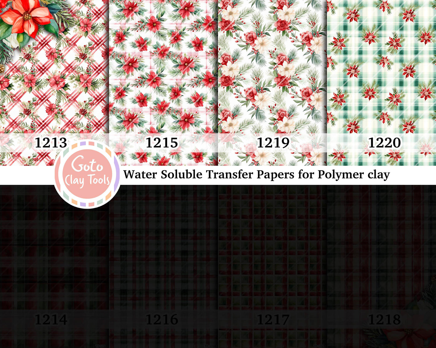Water soluble Transfer paper for polymer clay, Plaid patterns, polymer clay image transfers, magic transfer paper
