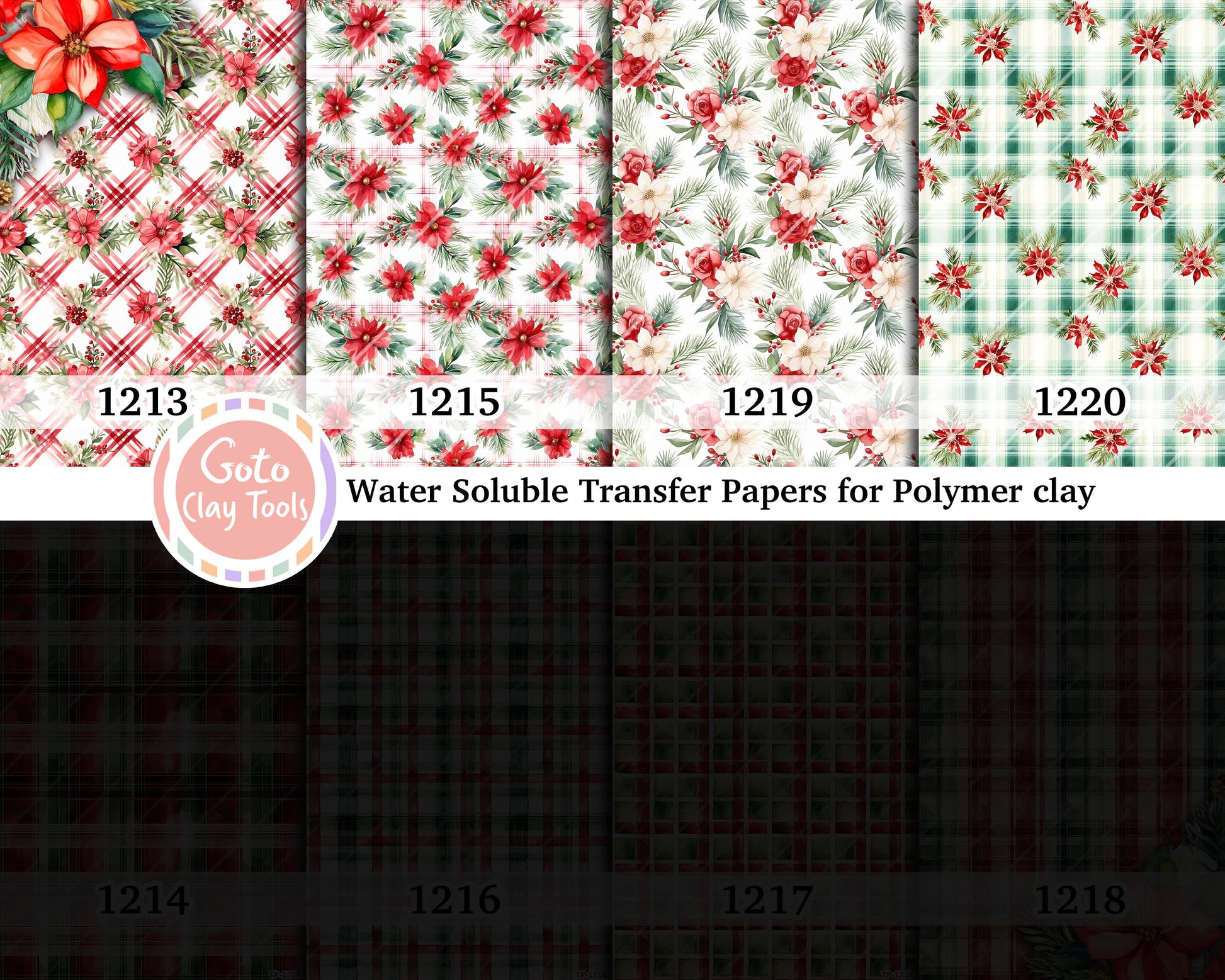 Water soluble Transfer paper for polymer clay, Plaid patterns, polymer clay image transfers, magic transfer paper