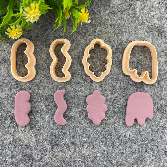 Organic wiggly clay cutter, earring polymer clay cutter, Tulip dangle jewellery cutter, Organic cutter Polymer clay tools #659
