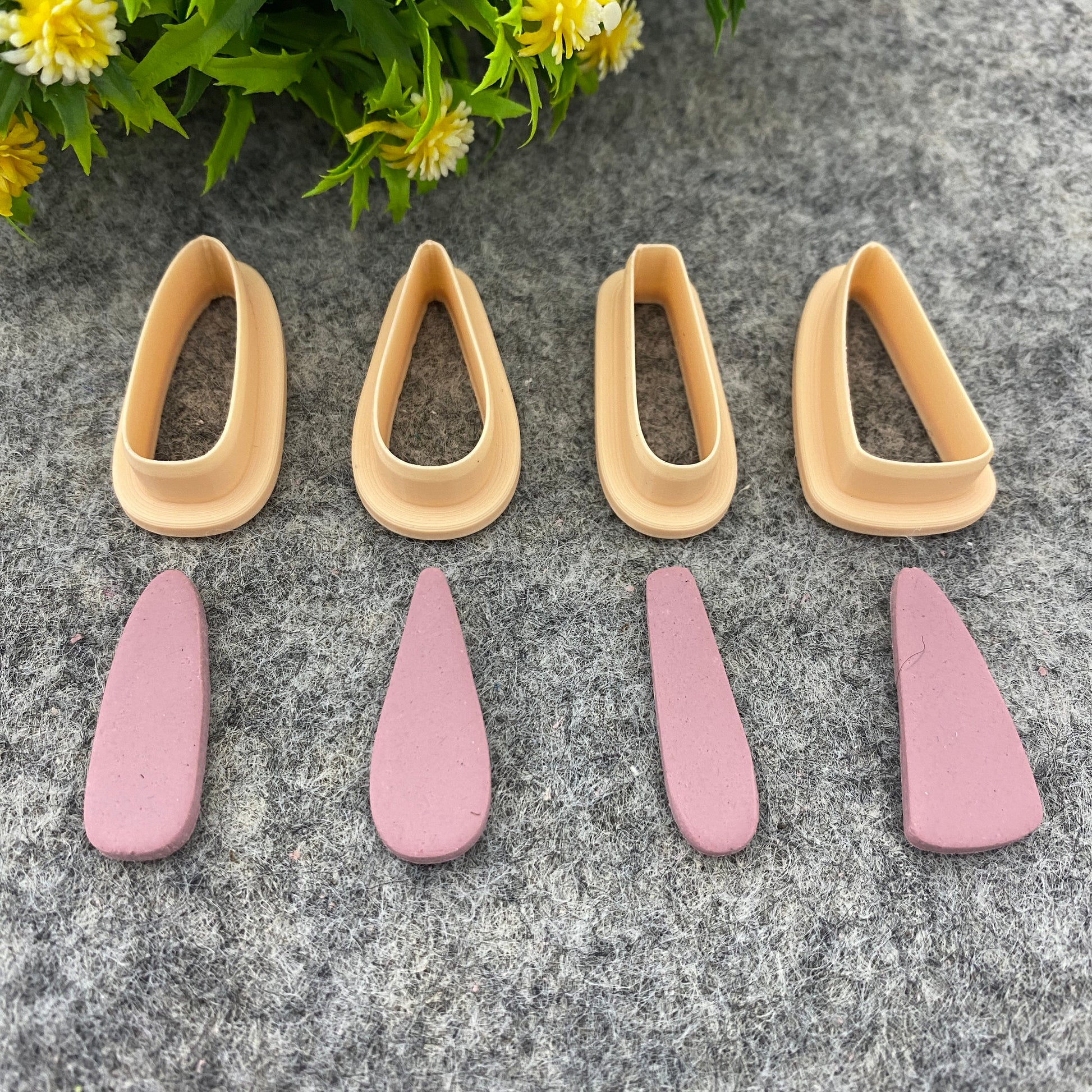 Organic Dangle clay cutter, earring polymer clay cutter, Triangle shape, dangle jewellery cutter, Organic cutter Polymer clay tools #663