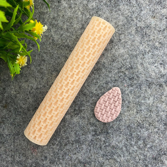 Christmas Trees Texture Roller for Polymer Clay, Clay Tools, Diy Earrings, Xmas Tree Patterned Polymer Clay Roller, Christmas roller #110