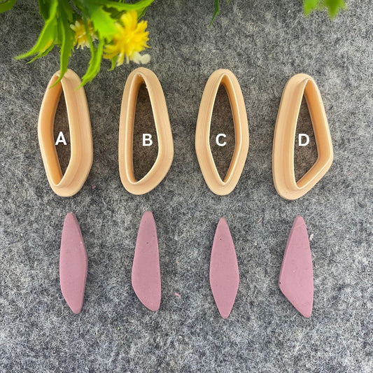 Organic shape dangle clay cutter, earring polymer clay cutter, long dangle jewellery cutter, Organic cutter Polymer clay tools #664