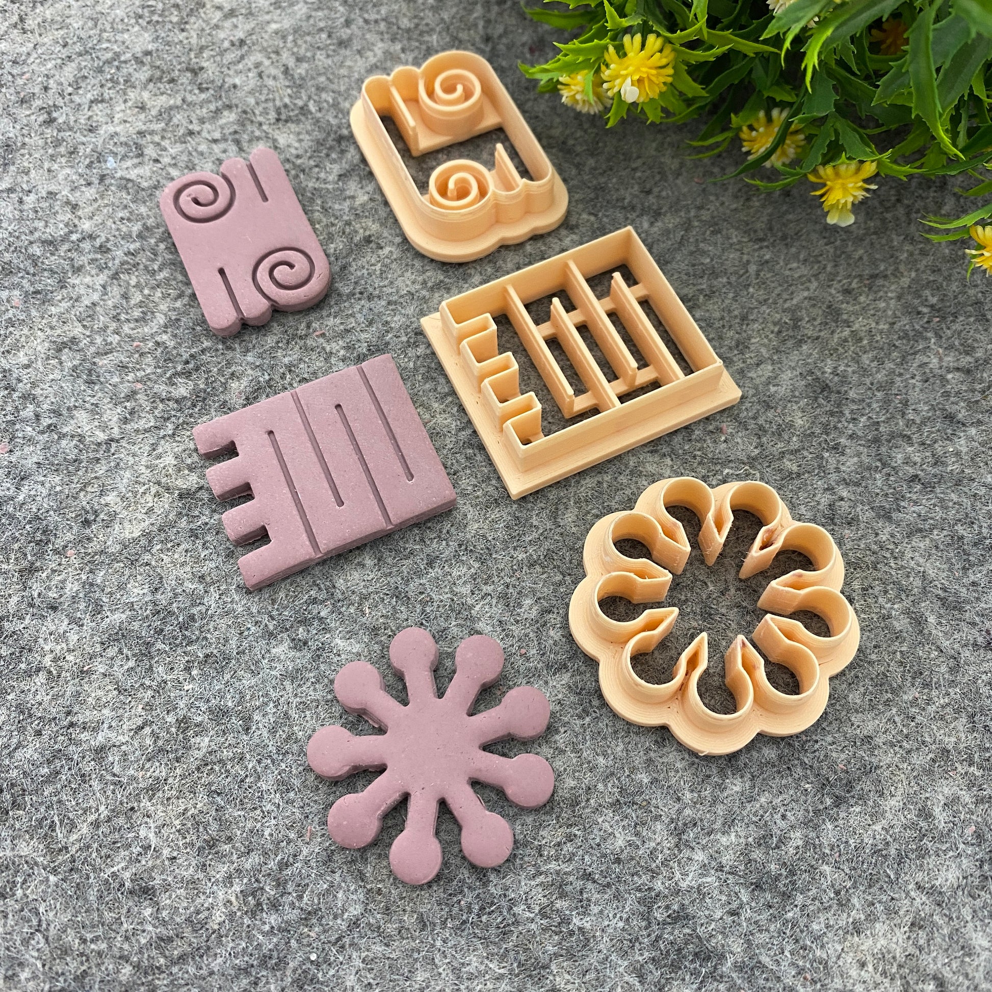 Adinkra symbol clay cutters, polymer clay cutter for earring making, African style clay cutters, Tribal cutters 687-Set-3