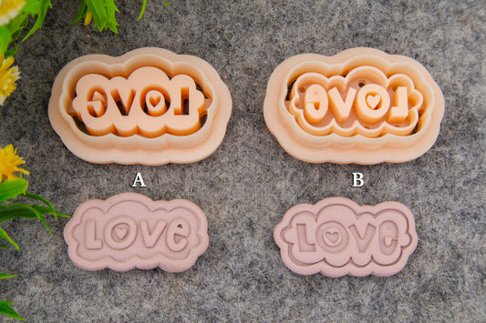 Valentine love cloud embossed clay cutter, polymer clay cutter for earring making #697