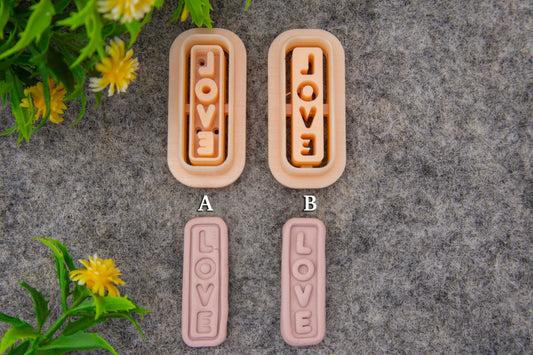 Valentine love embossed clay cutter, polymer clay cutter for earring making #694