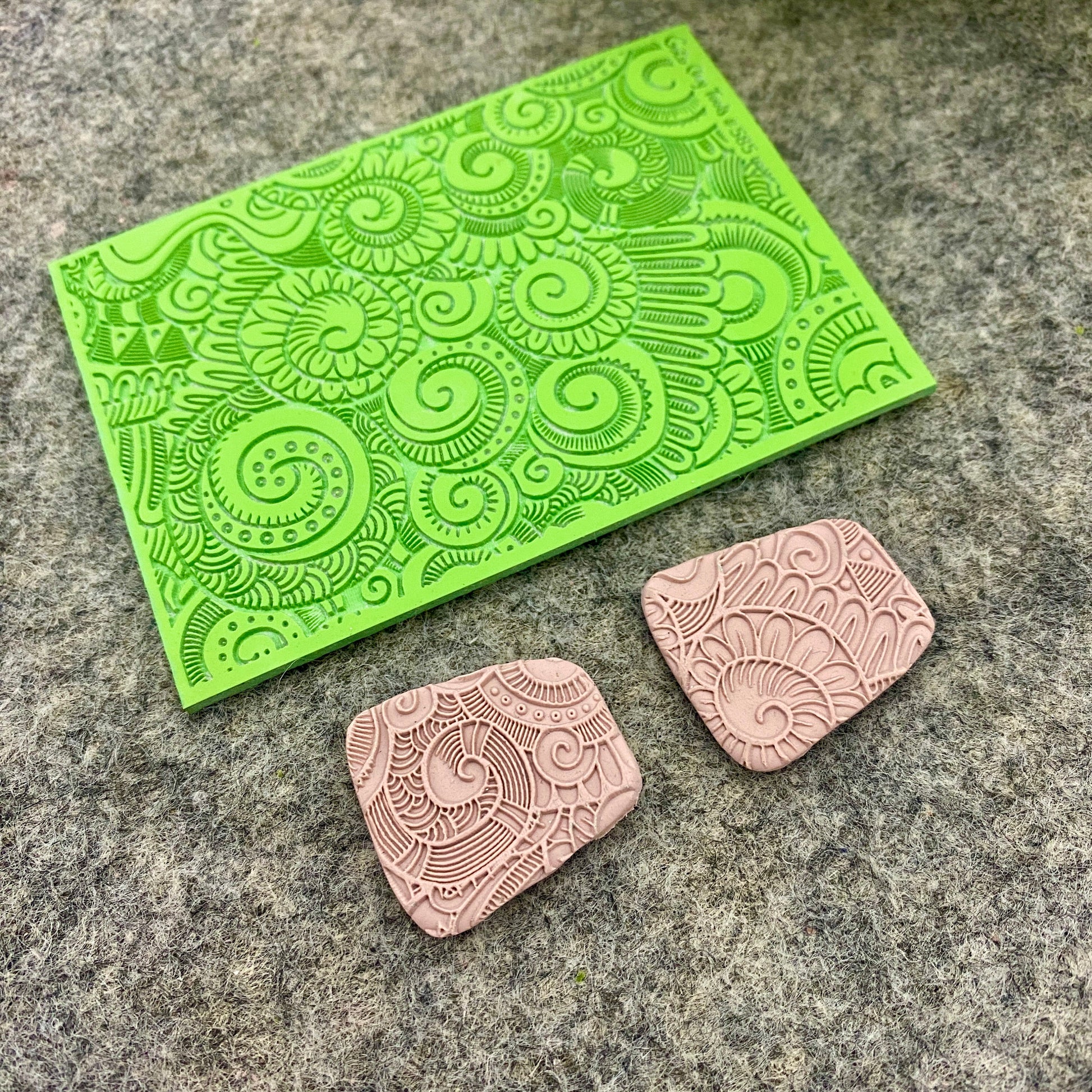 Detailed Doodle Texture mat for polymer clay, Polymer Clay Rubber Texture mat, Texture Tile mats, Fimo, Sculpey, Cernit #585