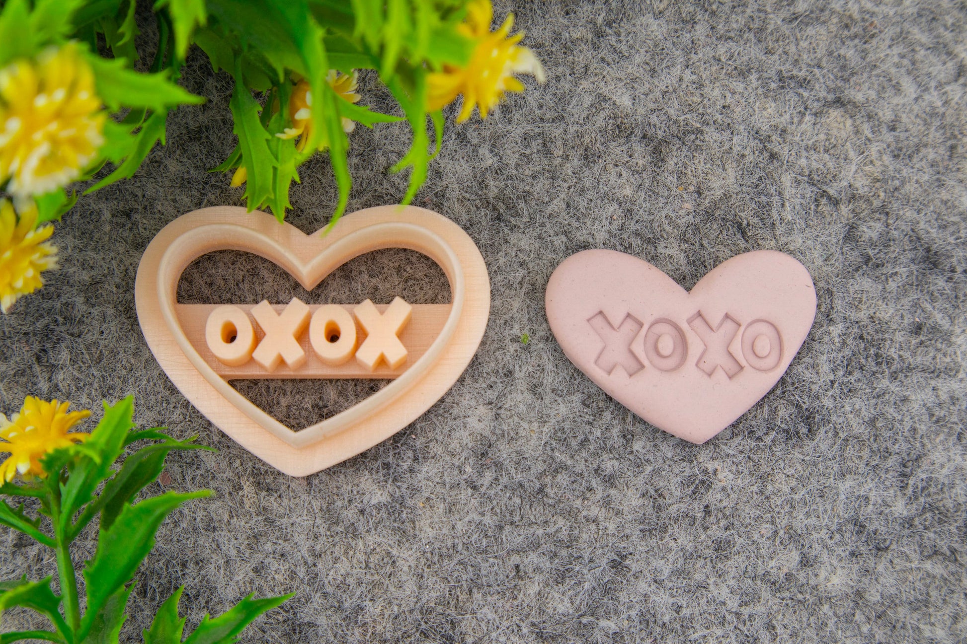 Valentine XOXO embossed clay cutter, polymer clay cutter for earring making #703